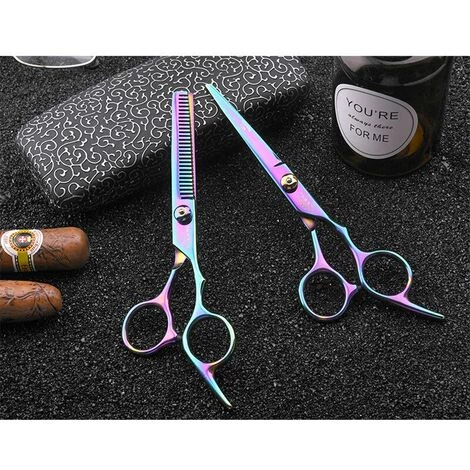FUIENKO Professionelle Japan 440c Stahl 6 Zoll Regenbogen Cut Haar Schere Set Schneiden Scheren Verdünnung Barber Scissor Friseur Schere,Multicolor Thinning 4 FUIENKO Professionelle Japan 440c Stahl 6 Zoll Regenbogen Cut Haar Schere Set Schneiden Scheren Verdünnung Barber Scissor Friseur Schere,Multicolor Thinning – Bild 4