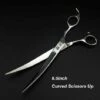 FUIENKO 8 Zoll Hundesalon Kit Hund Schere Set High Class Pet Schere Haarpflege & Styling Werkzeuge 440C Japan,Curved Scissors Up