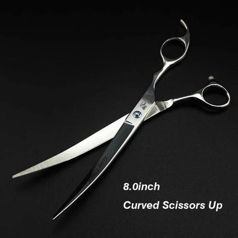 FUIENKO 8 Zoll Hundesalon Kit Hund Schere Set High Class Pet Schere Haarpflege & Styling Werkzeuge 440C Japan,Curved Scissors Up 1 FUIENKO 8 Zoll Hundesalon Kit Hund Schere Set High Class Pet Schere Haarpflege & Styling Werkzeuge 440C Japan,Curved Scissors Up