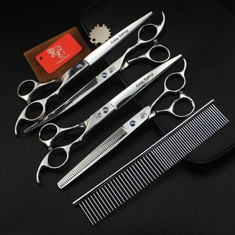 FUIENKO 8 Zoll Hundesalon Kit Hund Schere Set High Class Pet Schere Haarpflege & Styling Werkzeuge 440C Japan,Curved Scissors Up 2 FUIENKO 8 Zoll Hundesalon Kit Hund Schere Set High Class Pet Schere Haarpflege & Styling Werkzeuge 440C Japan,Curved Scissors Up – Bild 2