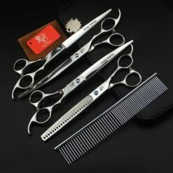 FUIENKO 8 Zoll Hundesalon Kit Hund Schere Set High Class Pet Schere Haarpflege & Styling Werkzeuge 440C Japan,Curved Scissors Up 7 FUIENKO 8 Zoll Hundesalon Kit Hund Schere Set High Class Pet Schere Haarpflege & Styling Werkzeuge 440C Japan,Curved Scissors Up -Angebote Schneidwerkzeug Store 67131229 3