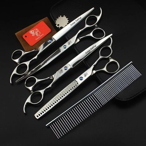 FUIENKO 8 Zoll Hundesalon Kit Hund Schere Set High Class Pet Schere Haarpflege & Styling Werkzeuge 440C Japan,Curved Scissors Up 3 FUIENKO 8 Zoll Hundesalon Kit Hund Schere Set High Class Pet Schere Haarpflege & Styling Werkzeuge 440C Japan,Curved Scissors Up – Bild 3