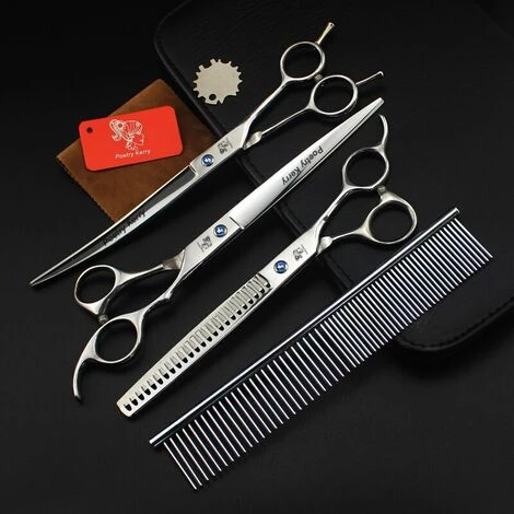 FUIENKO 8 Zoll Hundesalon Kit Hund Schere Set High Class Pet Schere Haarpflege & Styling Werkzeuge 440C Japan,Curved Scissors Up 4 FUIENKO 8 Zoll Hundesalon Kit Hund Schere Set High Class Pet Schere Haarpflege & Styling Werkzeuge 440C Japan,Curved Scissors Up – Bild 4