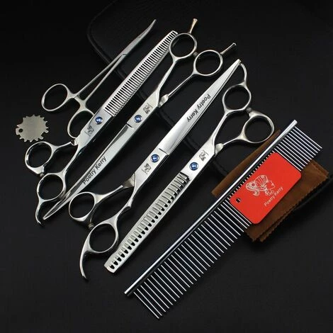 FUIENKO 8 Zoll Hundesalon Kit Hund Schere Set High Class Pet Schere Haarpflege & Styling Werkzeuge 440C Japan,Curved Scissors Up 5 FUIENKO 8 Zoll Hundesalon Kit Hund Schere Set High Class Pet Schere Haarpflege & Styling Werkzeuge 440C Japan,Curved Scissors Up – Bild 5