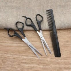 FUIENKO 3 Pcs Haar Schere Schneiden Schere Salon Professional Barber Haar Schneiden Verdünnung Friseur Styling Werkzeug Friseur Kamm,Black,Vereinigten Staaten -Angebote Schneidwerkzeug Store 67131238 4