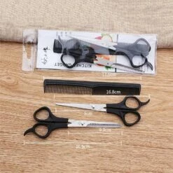 FUIENKO 3 Pcs Haar Schere Schneiden Schere Salon Professional Barber Haar Schneiden Verdünnung Friseur Styling Werkzeug Friseur Kamm,Black,Vereinigten Staaten -Angebote Schneidwerkzeug Store 67131238 5