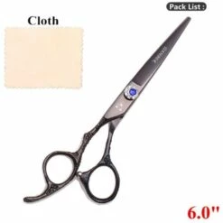 FUIENKO 5,5 6,0 Barber Schere Linkshänder Professional Hair Schere 440C Japan Friseur Scissor Ausdünnung Schere Friseur 8002 #,8002 HEI Ping 6.0