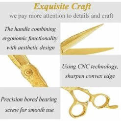 FUIENKO FnLune 6,0 Zoll Goldene Damas Muster Professional Hair Salon Schere Cut Barber Werkzeuge Haarschnitt Scher Friseur Schere,FnLune,CHINA -Angebote Schneidwerkzeug Store 67131286 3