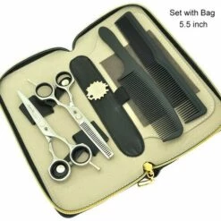 FUIENKO Neue 5.5 "Smith Chu Edelstahl Friseur Haar Schere Professional Hair Schneiden Schere Friseure Verdünnung Tijeras A0030C,A0030C-01-55