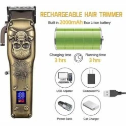 FUIENKO Haar Clipper Professional Mit Trimmer Schere Set Wiederaufladbare Haar Schneiden Maschine Haushalt Barber Zubehör Für Männer,Standard Skull -Angebote Schneidwerkzeug Store 67131306 3