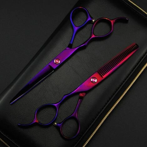 FUIENKO Professionelle Japan 440c Linkshänder 6 ''pruple Haar Schere Haarschnitt Verdünnung Barber Makas Schneiden Scheren Friseur Schere,6 Inch Thinning 4 FUIENKO Professionelle Japan 440c Linkshänder 6 ''pruple Haar Schere Haarschnitt Verdünnung Barber Makas Schneiden Scheren Friseur Schere,6 Inch Thinning – Bild 4