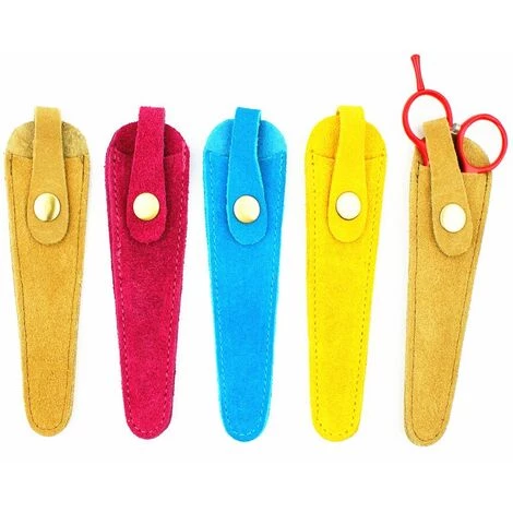 FUIENKO 2 Stücke Professionelle Rindsleder Haar Schere Mantel Leder Fall Barber Paket Scissor Abdeckung Scheren Holster Friseur Schere Tasche,Black 2 FUIENKO 2 Stücke Professionelle Rindsleder Haar Schere Mantel Leder Fall Barber Paket Scissor Abdeckung Scheren Holster Friseur Schere Tasche,Black – Bild 2