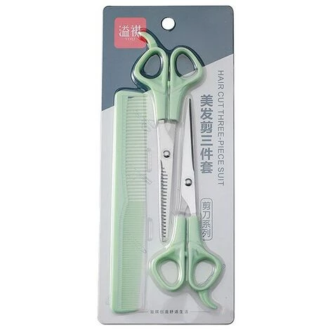 FUIENKO Friseur Schere Für Schneiden Dünne Scheren Haar Kamm Friseur Zubehör Flache Zahn Scissor Kamm 3 Stücke Set Haar Styling Werkzeuge,Ka-Green 1 FUIENKO Friseur Schere Für Schneiden Dünne Scheren Haar Kamm Friseur Zubehör Flache Zahn Scissor Kamm 3 Stücke Set Haar Styling Werkzeuge,Ka-Green