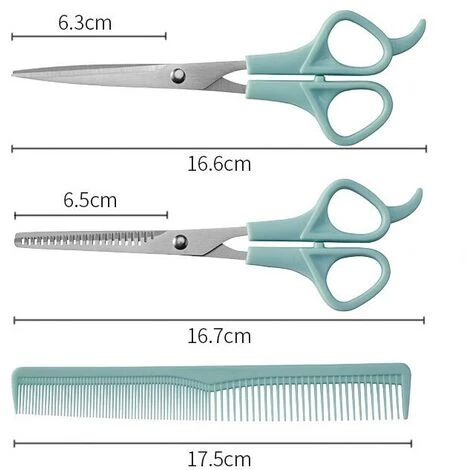 FUIENKO Friseur Schere Für Schneiden Dünne Scheren Haar Kamm Friseur Zubehör Flache Zahn Scissor Kamm 3 Stücke Set Haar Styling Werkzeuge,Ka-Green 5 FUIENKO Friseur Schere Für Schneiden Dünne Scheren Haar Kamm Friseur Zubehör Flache Zahn Scissor Kamm 3 Stücke Set Haar Styling Werkzeuge,Ka-Green – Bild 5