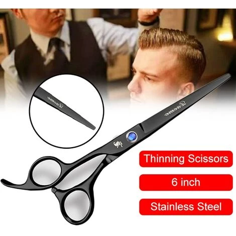 FUIENKO 6 Zoll Schneiden Verdünnung Styling Werkzeug Haar Schere Edelstahl Salon Friseur Scheren Regelmäßige Flache Zähne Klingen,Black,Spanien 2 FUIENKO 6 Zoll Schneiden Verdünnung Styling Werkzeug Haar Schere Edelstahl Salon Friseur Scheren Regelmäßige Flache Zähne Klingen,Black,Spanien – Bild 2