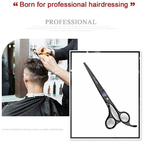 FUIENKO 6 Zoll Schneiden Verdünnung Styling Werkzeug Haar Schere Edelstahl Salon Friseur Scheren Regelmäßige Flache Zähne Klingen,Black,Spanien 4 FUIENKO 6 Zoll Schneiden Verdünnung Styling Werkzeug Haar Schere Edelstahl Salon Friseur Scheren Regelmäßige Flache Zähne Klingen,Black,Spanien – Bild 4