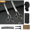 Fuienko Haar Schneiden Schere Set Professionelle Haarschnitt Schere Kit Mit Ausdünnung Schere Friseur Scheren Set Für Barber,Silver