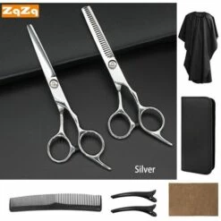 Fuienko Haar Schneiden Schere Set Professionelle Haarschnitt Schere Kit Mit Ausdünnung Schere Friseur Scheren Set Für Barber,Silver