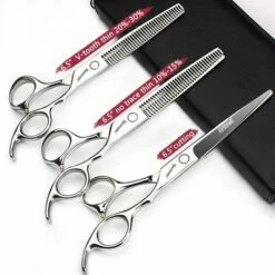 FUIENKO 6 Zoll Professionelle Friseur Barber Friseur Haarschnitt Verdünnung Set Haar Schere Cut Und Dünne Anti-slip Und Tragen-beständig,6.5 Inch 3PC