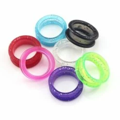 FUIENKO 10 Stücke Professionelle Silica Gel Haar Schere Ring Schneiden Barber Schleife Scissor Kreis Ausdünnung Schere Friseur Schere Ringe,Lila