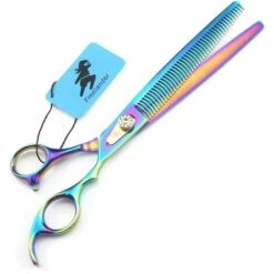 FUIENKO 8 Zoll Regenbogen Hund Pet Ausdünnung Schere Feine Zahn Grooming Schere Professional Pet Schere Hohe Qualität Haar Schneiden Schere,thinning Only
