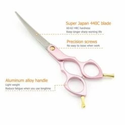 Haustier Hund Pflege Schere Kurve 6 Inch Gebogene Schere Rosa Goldene Oder Blau Griff Super Japan 440C Fuienko TOP KLASSE NEUE,6 INCH Pink Handle 1 -Angebote Schneidwerkzeug Store 67131538 5