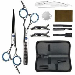 FUIENKO Friseur Schere 6 Zoll Friseur Schere Friseur Ausdünnung Friseur Schere Haare Schneiden Schere Set,leather Case Set