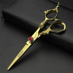 FUIENKO Goldene Japan 440c Importiert Friseur Schere 5.5 & 6 & 7 Zoll Barber Scissor Friseur Gewidmet Haar Schere,6 Inch 2PC -Angebote Schneidwerkzeug Store 67131565 3