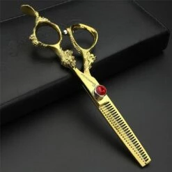 FUIENKO Goldene Japan 440c Importiert Friseur Schere 5.5 & 6 & 7 Zoll Barber Scissor Friseur Gewidmet Haar Schere,6 Inch 2PC -Angebote Schneidwerkzeug Store 67131565 4
