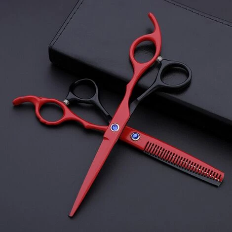 FUIENKO Professionelle Japan 440c 6 ''Blume Griff Rot & Schwarz Haar Schere Haarschnitt Verdünnung Barber Schneiden Scheren Friseur Schere,set 5 FUIENKO Professionelle Japan 440c 6 ''Blume Griff Rot & Schwarz Haar Schere Haarschnitt Verdünnung Barber Schneiden Scheren Friseur Schere,set – Bild 5
