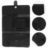 FUIENKO Leere Schwarz Faltbare Haar Scissor Tasche Leder Schere Fall Barber Friseur Werkzeug Tasche Salon Tasche,Black