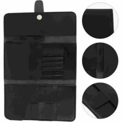 FUIENKO Leere Schwarz Faltbare Haar Scissor Tasche Leder Schere Fall Barber Friseur Werkzeug Tasche Salon Tasche,Black -Angebote Schneidwerkzeug Store 67131619 3