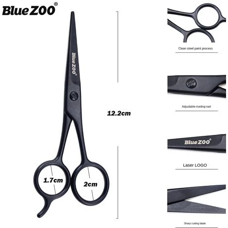 FUIENKO Bluezoo Schwarz 12,2 Cm Gesichts Haar Nase Haar Bart Augenbrauen Edelstahl Friseur Schere Barber Schere,Black 2 FUIENKO Bluezoo Schwarz 12,2 Cm Gesichts Haar Nase Haar Bart Augenbrauen Edelstahl Friseur Schere Barber Schere,Black – Bild 2