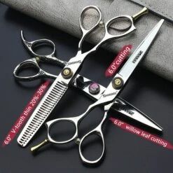 FUIENKO Neue Japanische Haar Salon Schere 440c Friseur Schere 6 Zoll Links Hand Schere Haar Schere Set Barber Shop Schere Set,6 Inch 3pcs