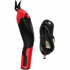 HAPPYSHOPPING Elektrische Akku-Multifunktionsschere, Tragbare Stoffschneidemaschine, Teppichschere, Tragbare, Wiederaufladbare USB-Elektroschere, Akku-Schere Zum Schneiden Von Stoff, Baumwolle, Leder, Karton, Rot -Angebote Schneidwerkzeug Store 67153584 4