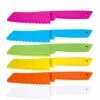 HEGUYEY 6er Set Küchenmesser Aus Kunststoff Mit Wellenschliff, Für Kinder - Obstmesser, Brotmesser, Kuchenmesser A1 - 6er Pack Farben