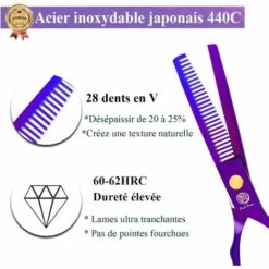 BF 1 Professionelles Friseurscheren-Set Lila Kamm Stahl Rasierer Friseurschere Ausdünnung Haarschnitt Pony Friseur -Angebote Schneidwerkzeug Store 67420657 3