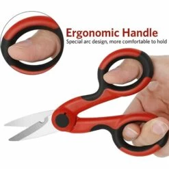 BF Elektrikerschere, Edelstahl-Elektrikerschere Mit Wellenschliff, Drahtschneider Mit Weichem Griff, Mehrzweck-Elektrikerschere, 2er-Set, Rot Und Schwarz -Angebote Schneidwerkzeug Store 67420816 4