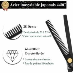 BF 1 Set Professionelles Friseurscheren-Set Schwarz Kamm Stahl Rasierer Friseurschere Ausdünnung Haarschnitt Schnitt Pony Friseur -Angebote Schneidwerkzeug Store 67420922 3