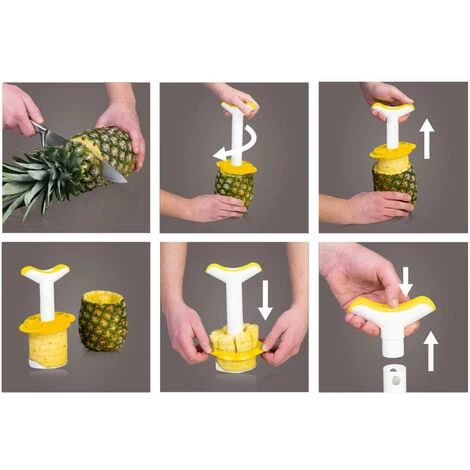 DUTCH CREATIVE BRANDS Vacu Vin Ananasschneider Und -Teiler, Ananas Schneider, Ananasteiler, Ananasentkerner, Weiß / Gelb, 4863260 2 DUTCH CREATIVE BRANDS Vacu Vin Ananasschneider Und -Teiler, Ananas Schneider, Ananasteiler, Ananasentkerner, Weiß / Gelb, 4863260 – Bild 2