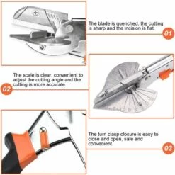 HIASDFLS Winkelschere Aus Aluminiumlegierung Und Sk5-Gehrungsschere Mit Mehreren Winkeln, 45 ° Bis 135 °, DIY-Fotorahmen-Dekoration -Angebote Schneidwerkzeug Store 67820546 3