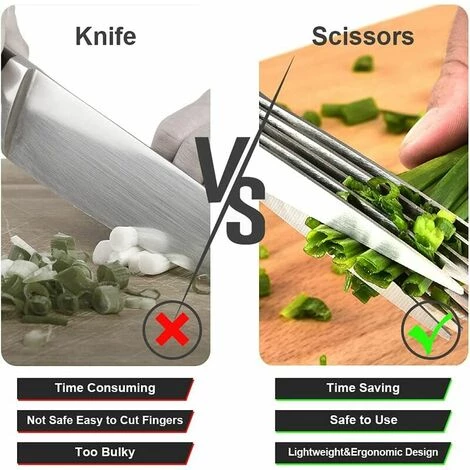ECHOO Multifunktions-Küchenschere Zum Schneiden Von Hähnchen-Geflügel-Fischfleisch, 5-Klingen-Schneideschere Kräuterschere Mit Reinigungskamm Zum Hacken Von Schnittlauch Cive Zwiebel Knoblauch Vanille 3 ECHOO Multifunktions-Küchenschere Zum Schneiden Von Hähnchen-Geflügel-Fischfleisch, 5-Klingen-Schneideschere Kräuterschere Mit Reinigungskamm Zum Hacken Von Schnittlauch Cive Zwiebel Knoblauch Vanille – Bild 3