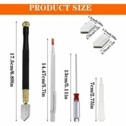 ECHOO Professioneller Glasschneider Aus Legierung Mit 3 Klingen – Öltropfen Und 2–20 Mm Schraubendreher – Für Glasfliesen, Spiegel, Präzise Schnitte, Dickes Glasmosaik -Angebote Schneidwerkzeug Store 68255833 3