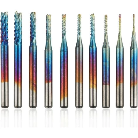 MONLY 10-teiliges PCB-Kit Blauer Nano-Rotationsschneider Schaft 3 Mm Wolframkarbid-Endgravur-Set Für CNC-Fräser Gratwerkzeug Mit Aufbewahrungskoffer 1 MONLY 10-teiliges PCB-Kit Blauer Nano-Rotationsschneider Schaft 3 Mm Wolframkarbid-Endgravur-Set Für CNC-Fräser Gratwerkzeug Mit Aufbewahrungskoffer