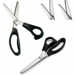 MONLY X Zackenschere Zum Schneiden Von Stoff- Und Papierhandwerk, Mit 5 Mm Zickzack- Und Bogenkanten, Nähschere, Zickzackschere