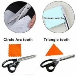 MONLY X Zackenschere Zum Schneiden Von Stoff- Und Papierhandwerk, Mit 5 Mm Zickzack- Und Bogenkanten, Nähschere, Zickzackschere -Angebote Schneidwerkzeug Store 68292772 3