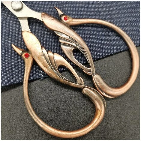 FUIENKO Schwan Design Edelstahl Antike Schere Haushalts Produkte Häutchen Schere Sewing Supplies Handwerk Schere Stoff Schneiden,Gold 3 FUIENKO Schwan Design Edelstahl Antike Schere Haushalts Produkte Häutchen Schere Sewing Supplies Handwerk Schere Stoff Schneiden,Gold – Bild 3