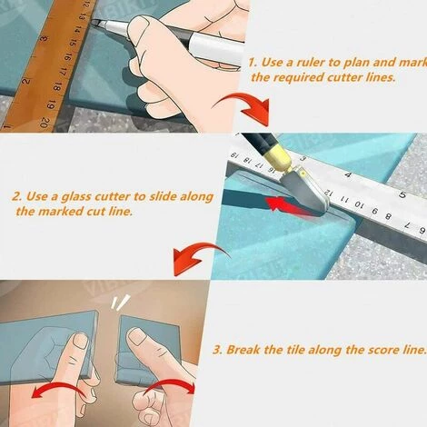 MONLY Professioneller Glasschneider, Glasschneidewerkzeug, Geschmiertes Wolframkarbid-Schneidrad, Schneidet 3–12 Mm Glas, Spiegel, Fliesen Und Buntglas, 6er-Pack, Fonepro 4 MONLY Professioneller Glasschneider, Glasschneidewerkzeug, Geschmiertes Wolframkarbid-Schneidrad, Schneidet 3–12 Mm Glas, Spiegel, Fliesen Und Buntglas, 6er-Pack, Fonepro – Bild 4