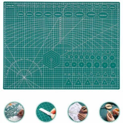 LIFCAUSAL A2 Schneidematte Doppelseitiges Schneidebrett Schneideunterlage DIY Werkzeug Mit Klaren Gitterlinien Winkel Zum Nähen Von Stoff Scrapbooking Kunsthandwerk Kartenprojekte 45 X 60 Cm (Dunkelgrün) -Angebote Schneidwerkzeug Store 68907226 3
