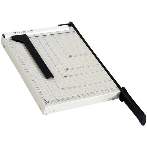 HOMCOM Papierschneidemaschine Hebelschneider Papierschneider Bis DIN A4 Metall Weiß 48 X 26,5 X 5cm 1 HOMCOM Papierschneidemaschine Hebelschneider Papierschneider Bis DIN A4 Metall Weiß 48 X 26,5 X 5cm